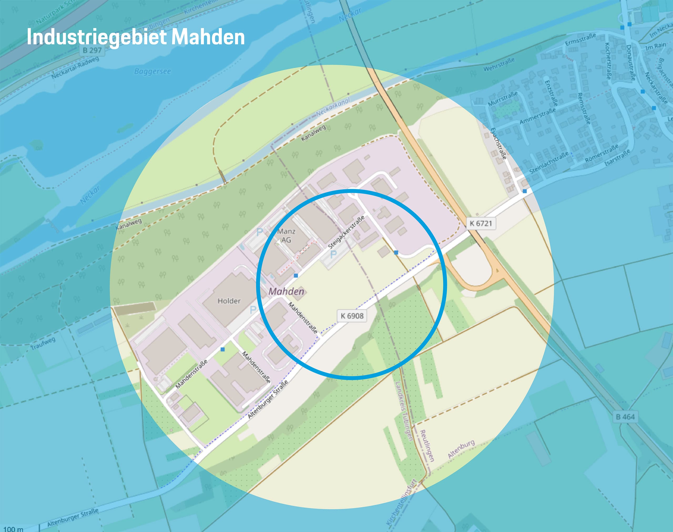 Map of the Mahden industrial park with the new production site